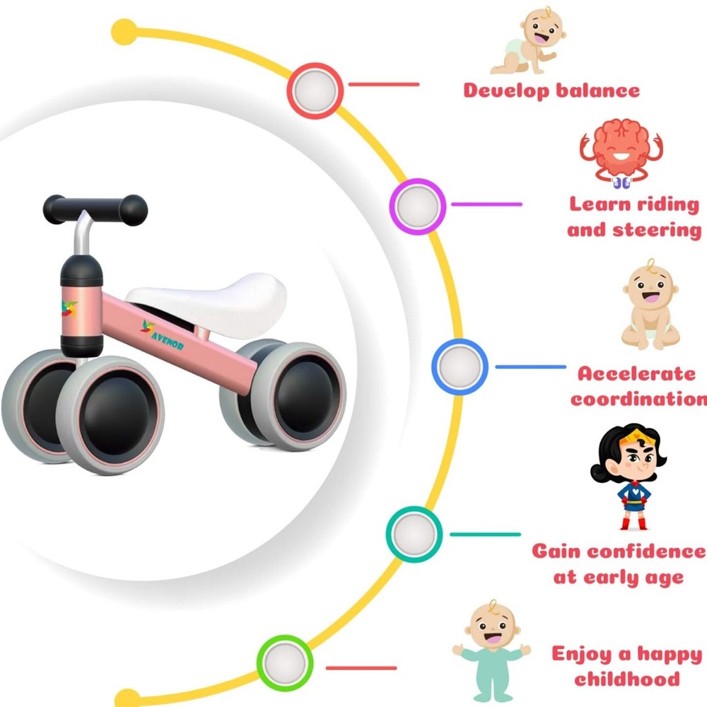 Avenor l Pink and White l Baby Balance Bike - Picture 4 of 6